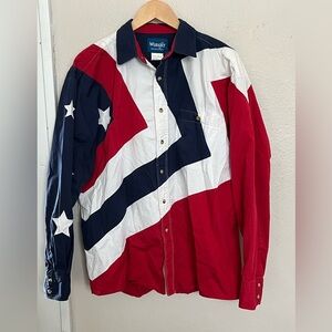 Wrangler Men's Patriotic Red, White, and Blue Jacket
